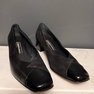 Roberto Capucci Black Round Toe Block Heels